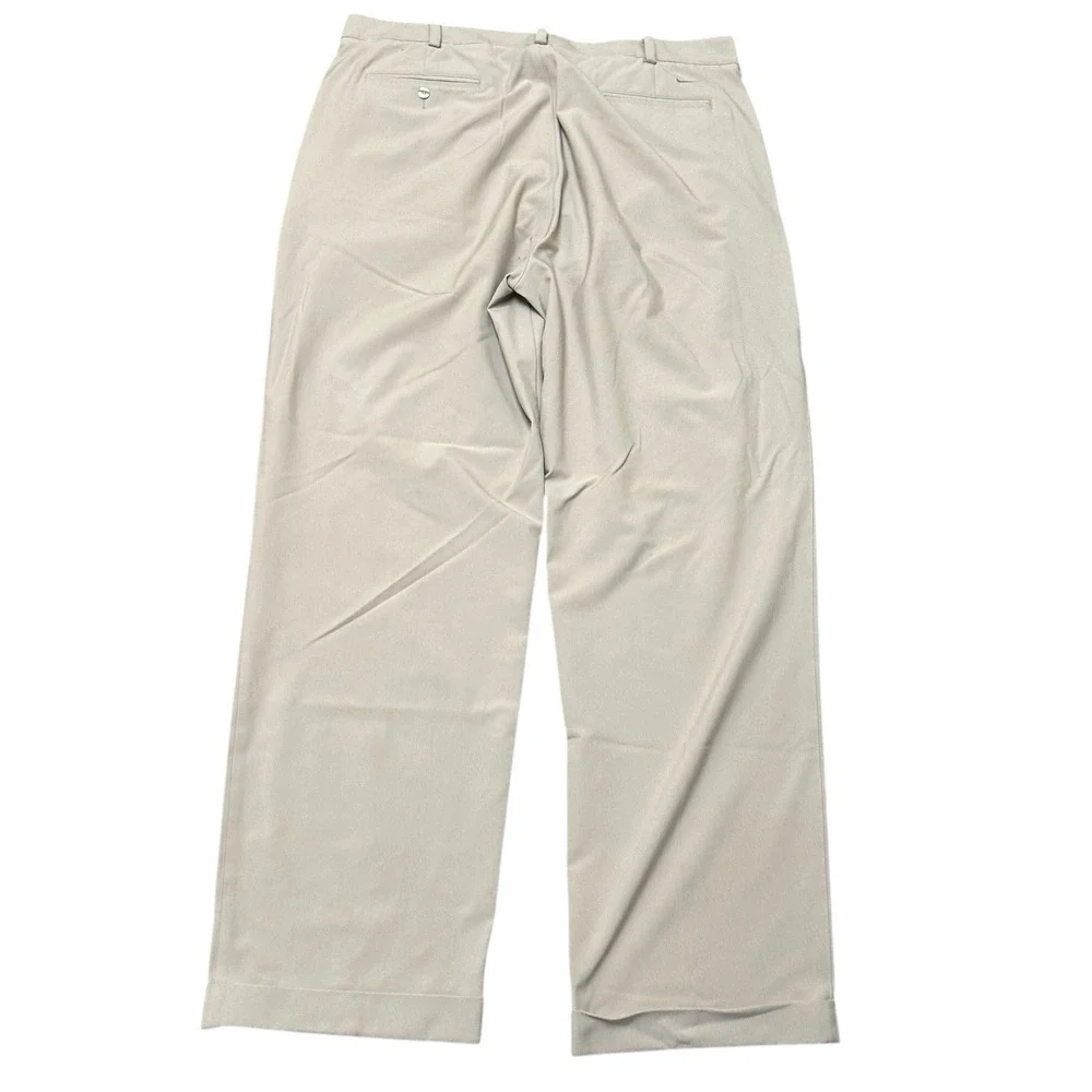 Nike Golf‎ Pants 38x32 Nike Fit Dry Cuffed Pleated Beige Khaki Men's